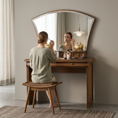 Klassische Konsole Schminkspiegel Schminktisch Frisierkomode Landhaus Model N-LT