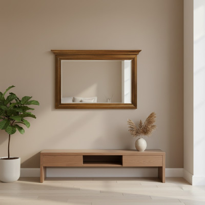 Klassischer Großer Spiegel Wandspiegel Hängespiegel Holzrahmen Garderobe N-L2