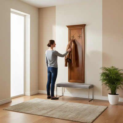 Klassische Garderobe Garderoben Garderoben Hakengarderobe Holz - Model N-WP