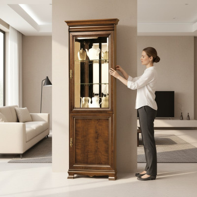 Klassische Vitrine Vitrinenschrank Vitrinen Schrankwand Glasschrank - Model N-WN