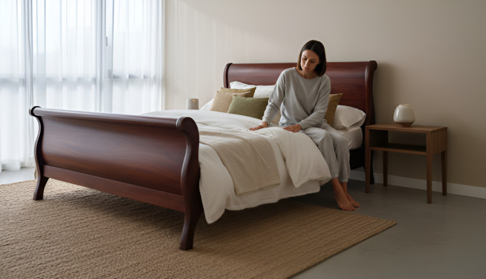 Skutečné dřevo Masivní Koloniální styl Postel 160/180x200cm Postele Manželská postel Nová品肖