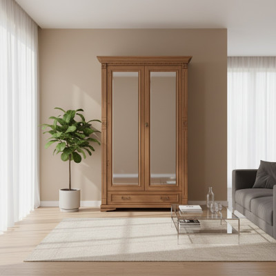 Klassische Schränke Schrank Schrankwand Kleiderschrank Massiv Kolonial Stil O2D