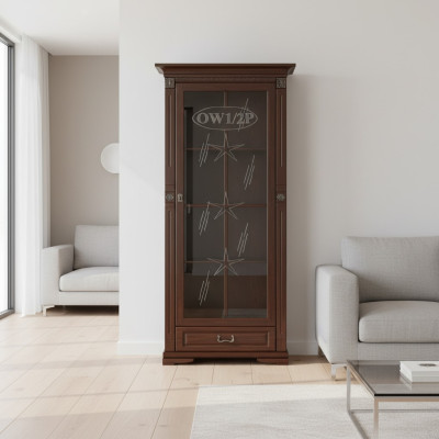 Klassische Vitrine Vitrinenschrank Vitrinen Glasschrank Schrank Kolonial OW1A