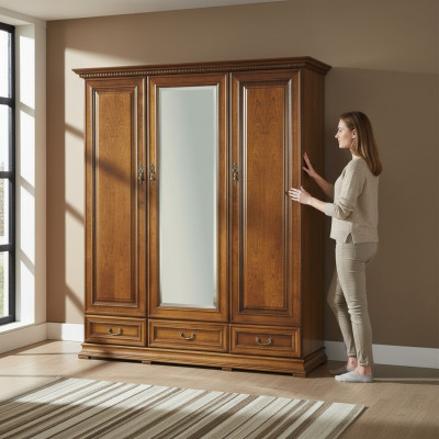 Klassische Schränke Schrank Schrankwand Kleiderschrank Massiv Neu Italy R-3D