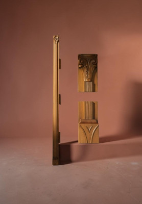 Klassische Pfeiler Abschlußsatz für Schrank Schrankwand System SE-st-B-N Pfeiler