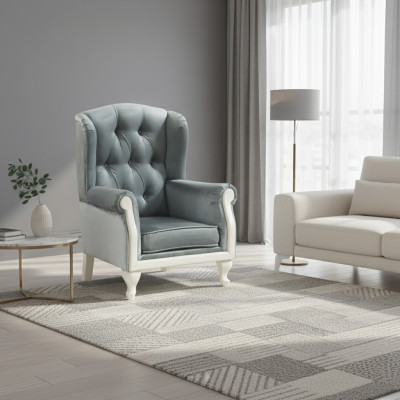 Chesterfield Ohrensessel Sessel Polster Fernseh Büro Couch leder Textil