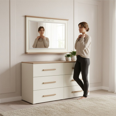Spiegel Holzrahmen Großer Wandspiegel Klassischer Designer Spiegel Model FL-L3