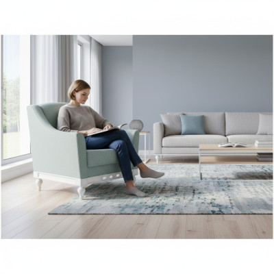 Chesterfield Ohrensessel Sessel Polster Fernseh Büro Couch Echtes Leder FL-1Siz