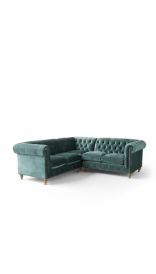 Ecksofa Chesterfield Ledersofa Sofa Couch Textil Stoff Polster Ecke Neu