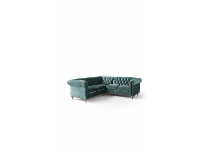 Ecksofa Chesterfield Ledersofa Sofa Couch Textil Stoff Polster Ecke Neu