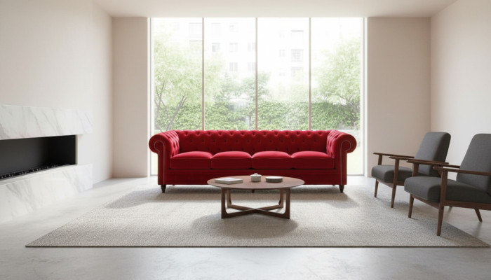 Chesterfield velká pohovka, textilní sametová čalouněná pohovka, 4místná XXL pohovka, nová
