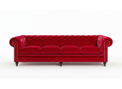 Chesterfield velká pohovka, textilní sametová čalouněná pohovka, 4místná XXL pohovka, nová
