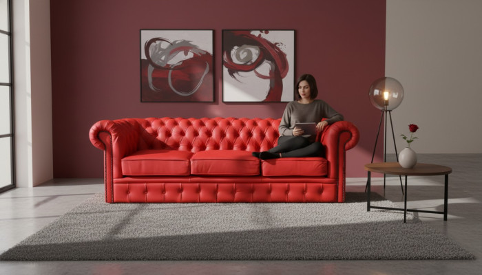 Chesterfield čalouněná pohovka gauč designová garnitura 3 sedadlová klasická *Nová*