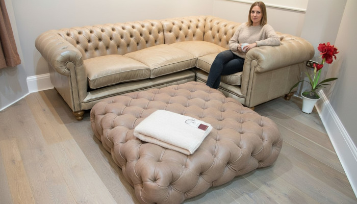 Ledersofa Ecksofa Sofa Couch Polster Chesterfield Eckgarnitur Garnitur Ecke Neu