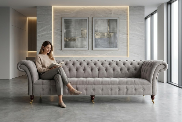 Chesterfield Sofa 4 Sitzer XXL Polster Designer Couchen Sofas Garnitur