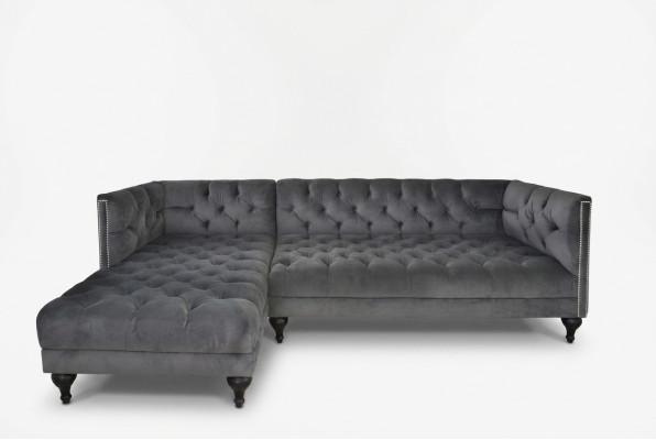 Sofa Stoff Textil Sofa Couch Polster Designer Garnitur Stoffsofa Grau Couchen