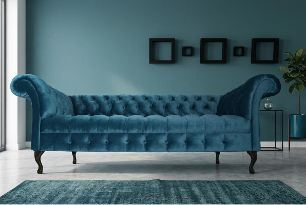 Chesterfield Sofa Polster Designer Couchen Sofas Garnitur Textil Stoff Textil 16