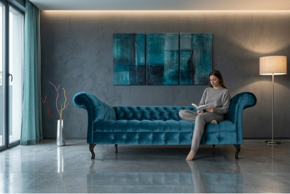 Chesterfield Sofa Polster Designer Couchen Sofas Garnitur Textil Stoff Textil 17