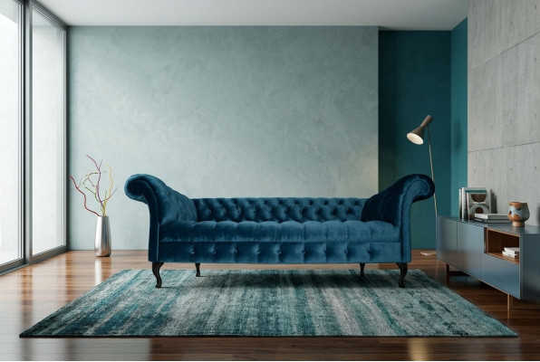 Chesterfield Sofa Polster Designer Couchen Sofas Garnitur Textil Stoff Textil 17