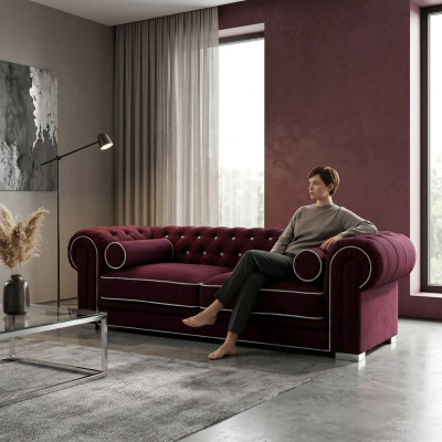 Chesterfield Pohovka 3 SEDAČKY Polstrovaný Designér Pohovky Garnitura SL Pohovka 20
