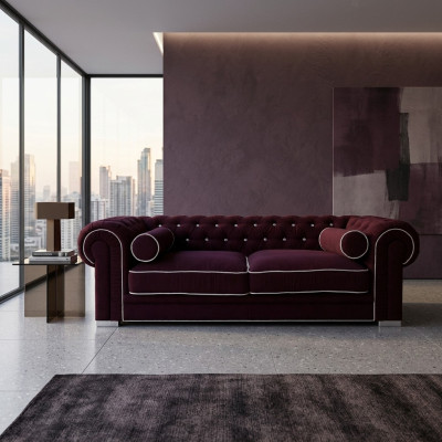 Chesterfield Pohovka 3 SEDAČKY Polstrovaný Designér Pohovky Garnitura SL Pohovka 20
