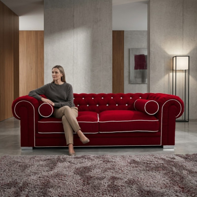 Pohovka Chesterfield 3 SEDAČKA Čalouněný Designový Gauč Pohovky Sestava SL Pohovka 21