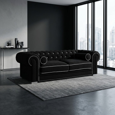 Chesterfield pohovka 3místná čalouněný designový gauč sedací souprava SL pohovka 23