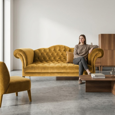 Chesterfield Sofa 3 SITZER Polster Designer Couchen Sofas Garnitur SL Sofa 44