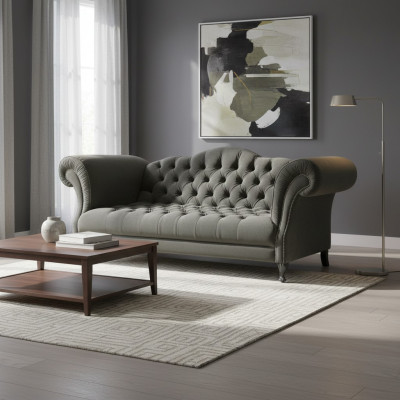 Pohovka Chesterfield 3 MÍSTA Polstrovaný designový gauč Pohovky sada SLIII Pohovka č. 1