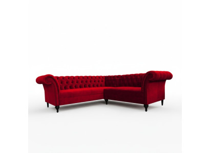 Designer Rotes Chesterfield Ecksofa Modern Eckcouch Designer Möbel