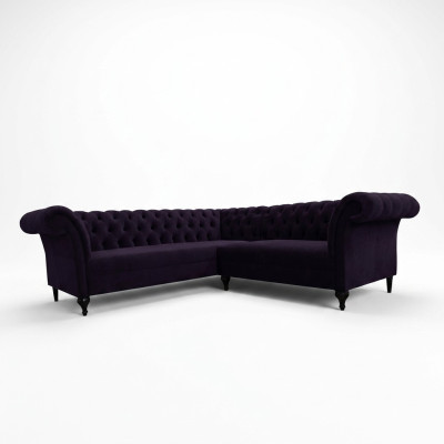 Modern Chesterfield Ecksofa Eckcouch Designer Sofa Couch Samt Ledersofa