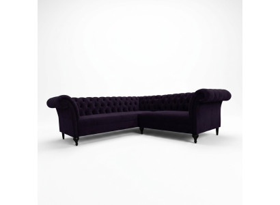 Modern Chesterfield Ecksofa Eckcouch Designer Sofa Couch Samt Ledersofa
