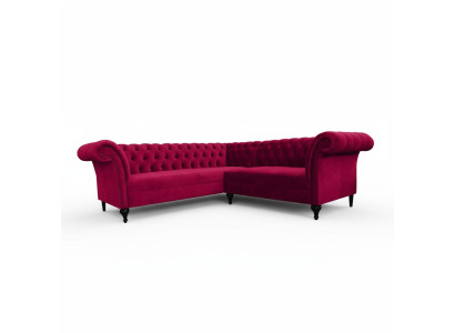Modern Chesterfield Ecksofa Eckcouch Designer Sofa Couch Samt Ledersofa