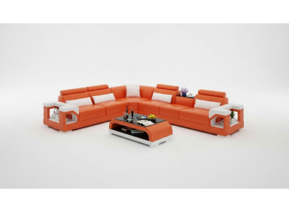 Sofa Kožená pohovka Pohovka Obývací souprava Rohový gauč Moderní design Garnitura