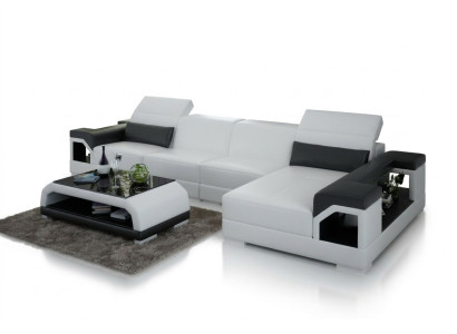 Kůže Moderní Pohovka Obývací Lanschaft Dekorace Roh Pohovka Design Sada.