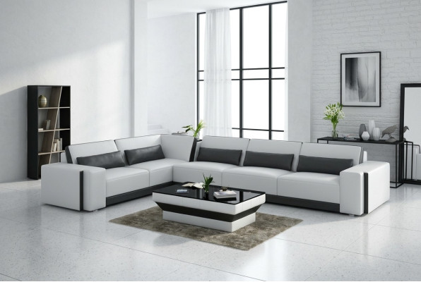 Ledersofa Couch Wohnlandschaft Eck Modern Ecksofa Design Garnitur Sofa