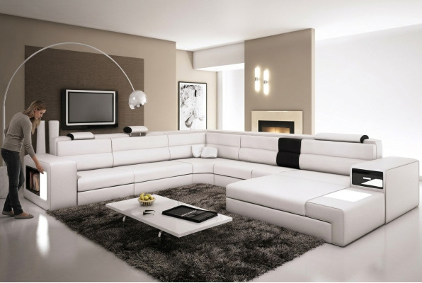 Ecksofa Pohovka Gauč Čalounění Design Souprava Textil Koženka Obývací stěna