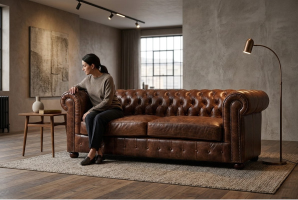 Chesterfield Sofa Couch Polster 3 Sitz Garnitur Leder Textil Sofas Neu