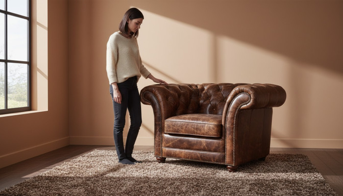 Chesterfield Pohovka Pohovka Polstrování 1 Místní Křeslo Pohovky Design Polstrování Kůže Nový