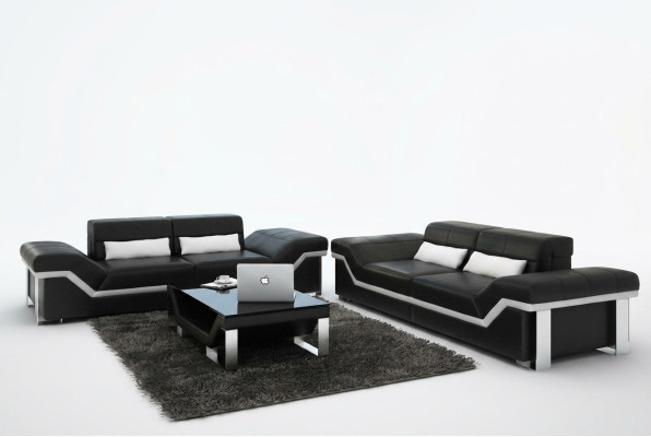 Ledersofa Sofa Couch Wohnlandschaft 3+3 Garnitur Design Modern Sofas Neu