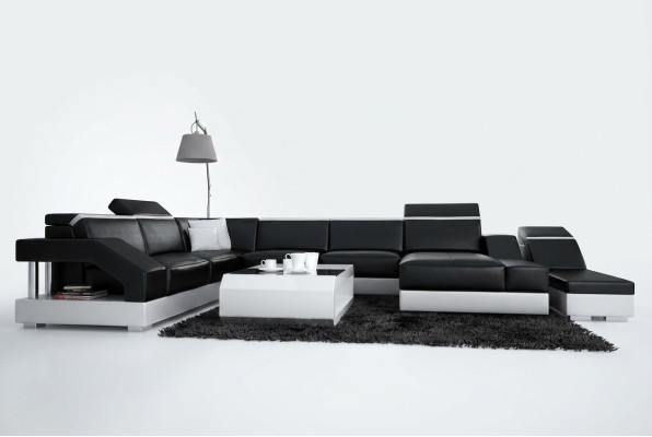 Ledersofa Sofa Couch Wohnlandschaft Ecksofa Garnitur Design Modern Sofa K5011