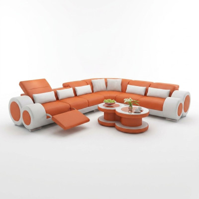 Ledersofa Couch Wohnlandschaft Sofa Modern Eck Ecksofa Design Garnitur