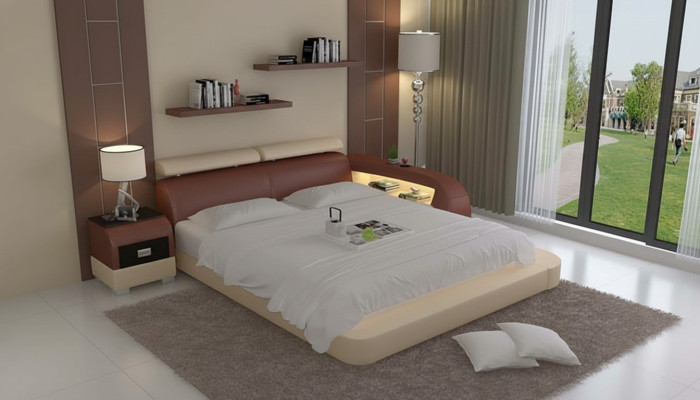 Wasserbett Hotel Doppel Bett Betten Komplett Lederbett Polsterbett Wasser LB8801