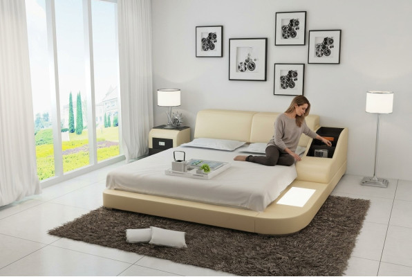 Wasserbett Hotel Doppel Bett Betten Komplett Lederbett Polsterbett Wasser LB8815