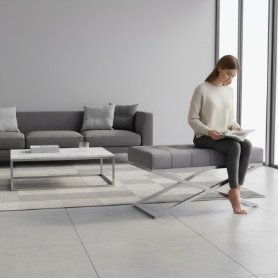 Hocker Fußhocker Ottoman Sitzhocker Sitzpouf Wohnzimmer Designer Pufa LX