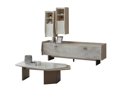 Wohnzimmer-Set Couchtisch Oberer Block Unterer Block Moderner Stil Neu
