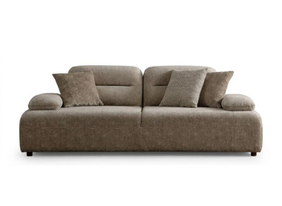 Wohnzimmer Sofa Moderner Stil Beige Holzgestell Kissen Entspannend