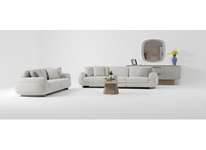 Wohnzimmer-Set Sofa Unterer Block Oberer Block Couchtisch Weiß Farbe