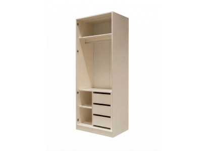 2turiger  Kleiderschrank mit Schubladen Beige Moderner Stil Funktional