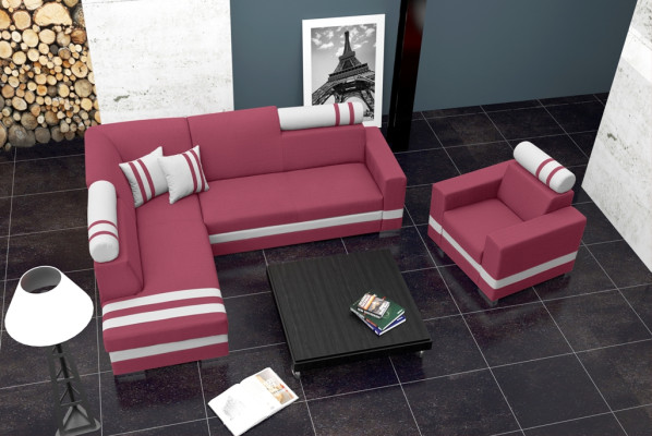Design Ecksofa Couch Wohnlandschaft Schlafsofa Schlafsofa Eck Polster Sofa Neu